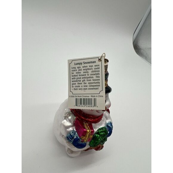 Old World Christmas Glass Ornament Lumpy Snowman NWT - Picture 2 of 7